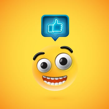 High detailed smiley with thumbs up sign, vector illustration