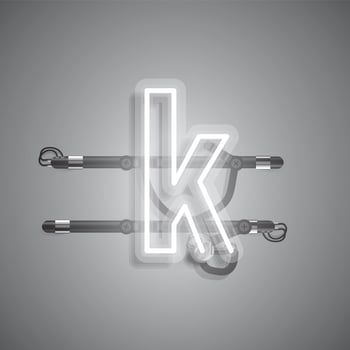Realistic neon character with wires and console, vector illustration