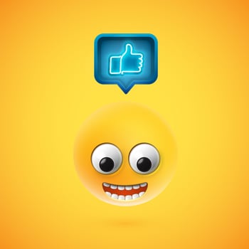 High detailed smiley with thumbs up sign, vector illustration
