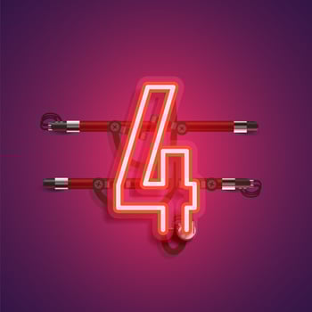 Realistic neon character with wires and console, vector illustration