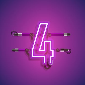Realistic neon character with wires and console, vector illustration