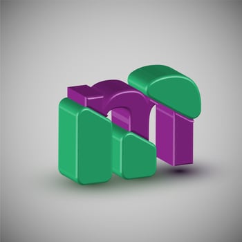 3D colorful character from a typeset, vector