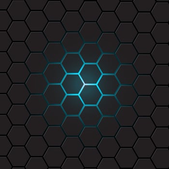 Dark gray hexagon background, vector