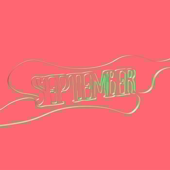 Ribbon font forms 'September', vector illustration