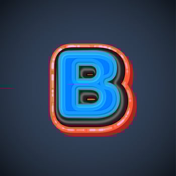 Comic font character, vector