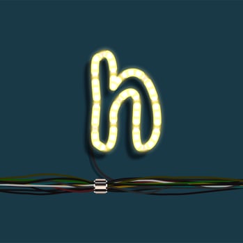 Neon garland letter, vector