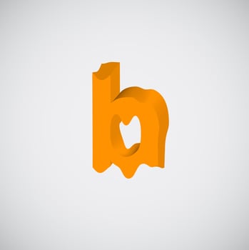 Melting orange character, vector