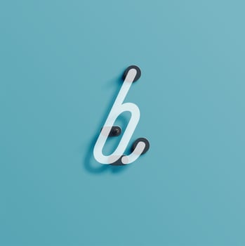 Realistic neon character from a typeset, vector