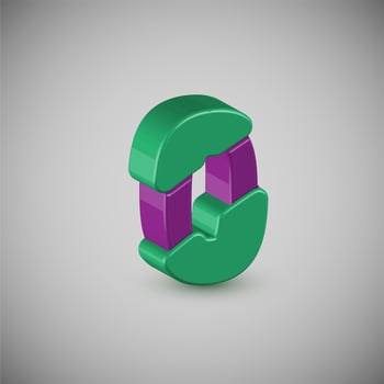 3D colorful character from a typeset, vector