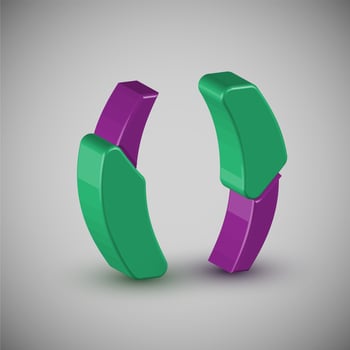 3D colorful character from a typeset, vector