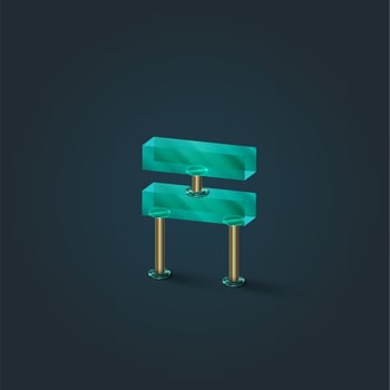 Character made by glass, vector