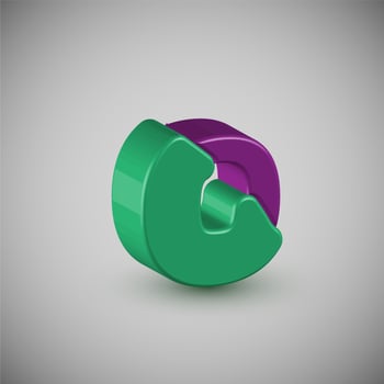 3D colorful character from a typeset, vector