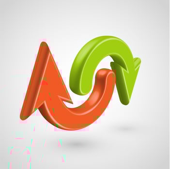 Realistic 3D arrows, vector illustration