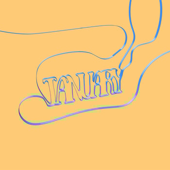 Ribbon font forms 'January', vector illustration