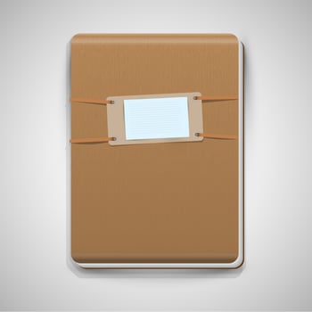 Realistic brown notebook, vector