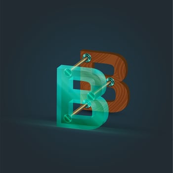 Character made by glass and wood, vector