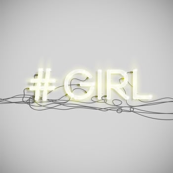 Realistic neon hashtag  word, vector illustration