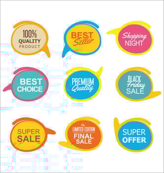 Modern badges stickers and labels collection vector
