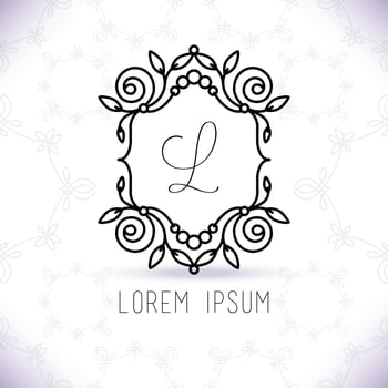 Vector line frame design elements for logos, ornament and decoration