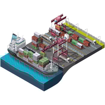 Delivery of Cargo, Sea and Train vector