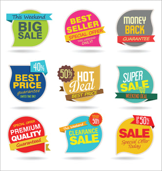 Modern badges stickers and labels collection vector