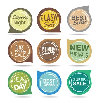 Modern badges stickers and labels collection vector