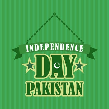 Happy Independence Day 14 August Pakistan Greeting Card vector