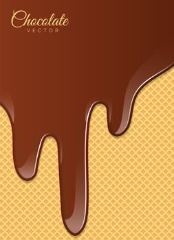 Liquid Chocolate or Brown Paint. Vector illustration.