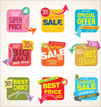 Modern badges stickers and labels collection vector
