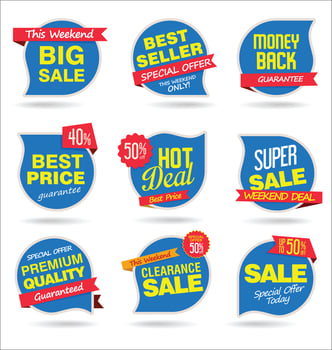Modern badges stickers and labels collection vector