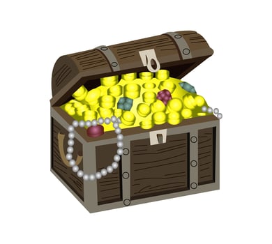 Treasure chest vector illustration