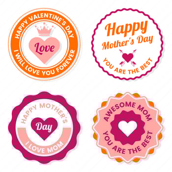 Mother Day Vector label for banner