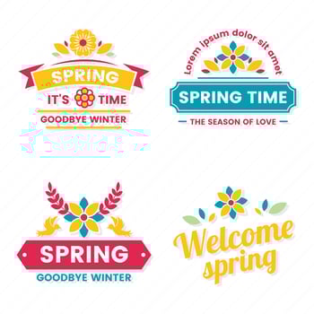 Spring Retro Vintage Vector Label