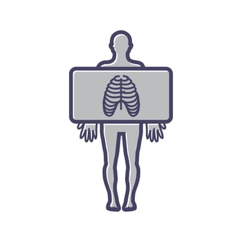 Chest x ray line filled icon vector
