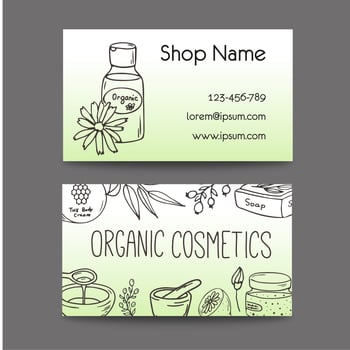 Business with cosmetic bottles. Organic cosmetics illustration. vector