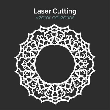 Laser Cutting Template. Round Card. Die Cut Mangala vector