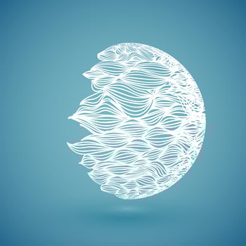 White abstract hand drawn globe, vector illustration