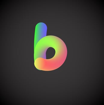 Colorful character from a font set, vector illustration
