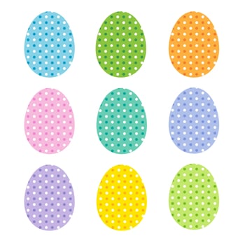 easter eggs with polka dots vector