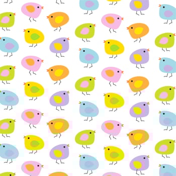  pastel Easter baby chicks background pattern vector