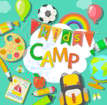 Summer Camp poster. vector