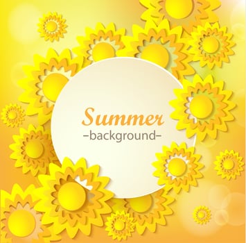 Abstract yellow Floral Greeting card. vector