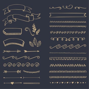 Golden Flourishes  Ornaments and Frames.  vector