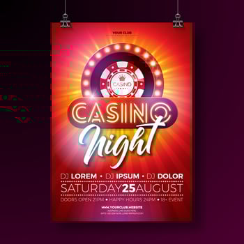 Casino night flyer illustration  vector