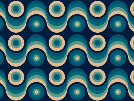 Wavy Circles Retro Background vector