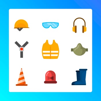 Flat Personal Protective Equipment for Construction Vector Illustration