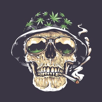 Rastaman Skull Art vector