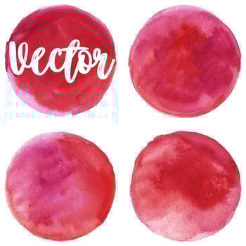 Set of watercolor stain. Spots on a white background. Red, pink.  Circle. Isolated. Vector. vector