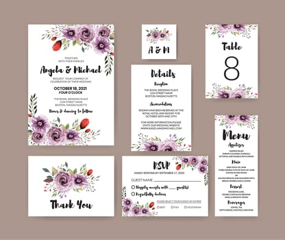 Floral Wedding Set vector
