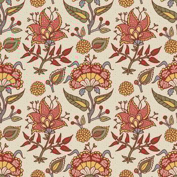 Indian National paisley ornament for cotton, linen fabrics. vector
